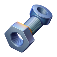 elegant inspired Isometric view of a bolt and nut. Clean lines, scalable, flat color with Scalable Design. png