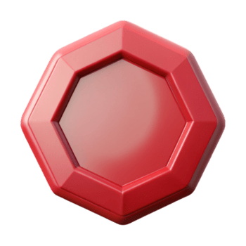 espetacular retro octógono personagem com oito igual lados. plano vermelho cor, peso único acidente vascular encefálico com escalável Projeto. sem falhas png