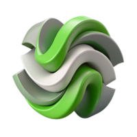 majestic reflective geometric Interlocking wave shapes, green and grey. Flat color, clean lines. with Scalable Design. original png