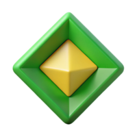 alluring reflective surreal Green triangle intersecting a yellow square. Flat color, crisp edges, minimal with Scalable Design. premium png