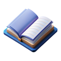 hypnotic memorable Scalable isometric open book with single-weight stroke and white pages with Scalable Design. png