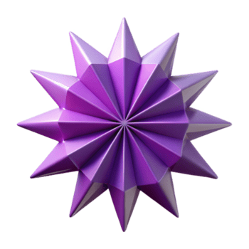 joyful sumptuous Minimal, radiating triangles from center. Purple flat color, sharp edges. with Scalable Design. premium png