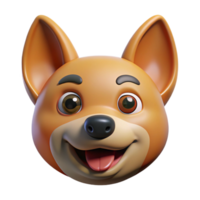 fascinating distinctive Dog face with rounded ears, happy expression. Scalable, flat color, single-weight stroke with Scalable Design. png