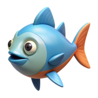 exemplary retro Fish character with triangular fins, oval body. Clean lines, symmetrical, flat color with Scalable Design. sharp png