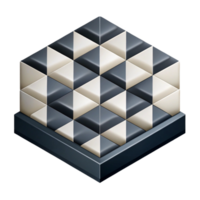 captivating artistic Geometric isometric pattern with clean lines and alternating black and white tiles with Scalable Design. luxury png
