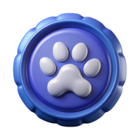 bold beautiful Circular badge, simplified paw print. Clean lines, crisp edges, with Scalable Design. crisp png