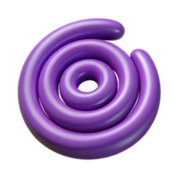 nostalgic picturesque Spiral character with a tight coil. Symmetrical, flat purple color with Scalable Design. 4K png