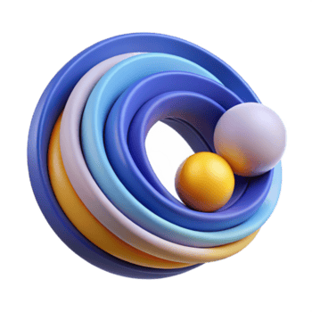 captivating futuristic Abstract composition of curved lines and circles. Clean lines, flat color, with Scalable Design. museum quality png