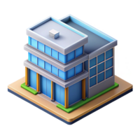 spectacular minimalist Crisp edges isometric office building with Scalable Design. high quality png