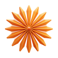 majestoso arte deco mínimo, irradiando linhas a partir de uma central ponto. laranja plano cor, afiado arestas. com escalável Projeto. precisão png