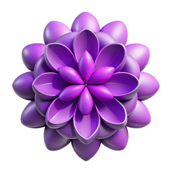 linda inspirado geométrico roxa círculos formando uma flor. fresco arestas, mínimo Projeto com escalável Projeto. png