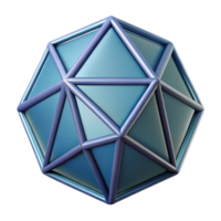 ethereal stunning Geometric drawing of an icosahedron. Crisp edges, scalable design crisp png