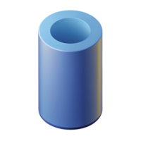 joyful splendid Isometric drawing of a cylinder. Crisp edges, flat color, with Scalable Design. authentic png