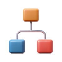 dynamic radiant Flowchart with three interconnected boxes. Clean lines, flat color, single-weight stroke with Scalable Design. original png