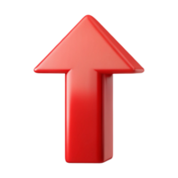 striking whimsical artistic Abstract arrow pointing upwards. Clean lines, flat red color, and with Scalable Design. original png