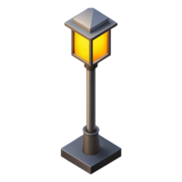 immaculate contemporary Isometric street light, single-weight stroke, clean lines, with Scalable Design. impeccable png