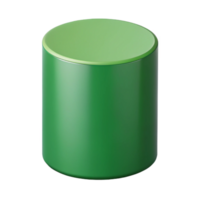 distinctive elegant Geometric cylinder, clean lines, flat green with Scalable Design. crisp png