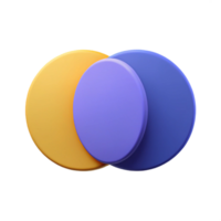 fascinating minimalist Venn diagram with two overlapping circles. Minimal design, flat color with Scalable Design. authentic png