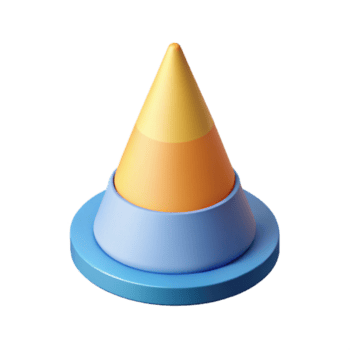 procurados rústico isométrico Visão do uma cone. escalável, mínimo, peso único acidente vascular encefálico com escalável Projeto. nível superior png