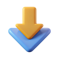 sumptuous classic A symmetrical download arrow icon. Single-weight stroke, flat color, geometric with Scalable Design. high quality png
