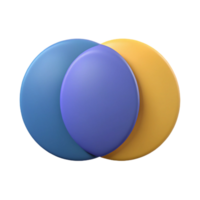 stunning elegant Venn diagram with two overlapping circles. Crisp edges, solid colors, symmetrical with Scalable Design. perfect clarity png