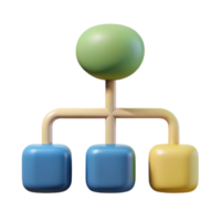 elegant artistic Tree diagram with three branches. Scalable, flat color with Scalable Design. high quality png
