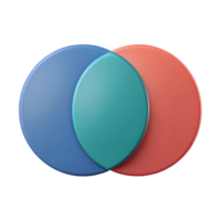 elegant nordic Venn diagram with two overlapping circles. Minimal design, single-weight stroke, flat color with Scalable Design. professional png
