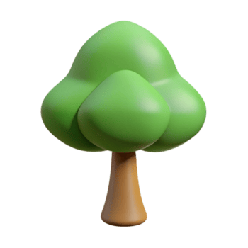außergewöhnlich Unterschrift Basic Baum gestalten mit ein gerundet Krone. minimal, knackig Kanten, eben Farbe mit skalierbar Design. png