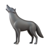 dreamy serene Silhouette of a howling wolf. Clean lines, flat color, crisp edges with Scalable Design. precision png