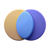 sought-after nordic Venn diagram with two circles, sharp edges, single-weight stroke. Flat color, with Scalable Design. handcrafted png