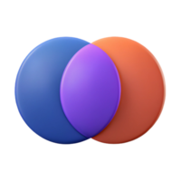 nostalgic impressive Venn diagram with two overlapping circles. Crisp edges, solid colors, symmetrical with Scalable Design. genuine png