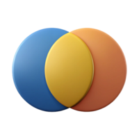 stunning quintessential Venn diagram with two overlapping circles. Minimal design, single-weight stroke, flat color with Scalable Design. png