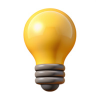 radiant futuristic Minimalist lightbulb icon with crisp edges and a flat yellow color. with Scalable Design. high quality png