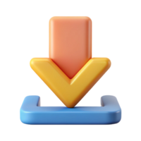 joyful dramatic A symmetrical download arrow icon. Single-weight stroke, flat color, geometric with Scalable Design. museum quality png