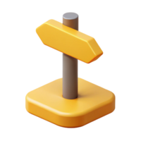 alluring modern Flat color isometric signpost, crisp edges, yellow with Scalable Design. ultra HD png