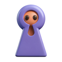 dazzling exemplary Keyhole-shaped character with a surprised expression. Flat color, crisp edges, symmetrical with Scalable Design. png
