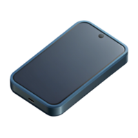 timeless art deco Isometric phone with clean lines, flat black with Scalable Design. handcrafted png