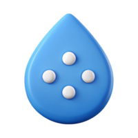 unforgettable mid-century Drop-shaped badge with three dots. Flat color, clean lines, symmetrical with Scalable Design. ultra HD png
