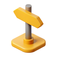 iconic modern Flat color isometric signpost, crisp edges, yellow with Scalable Design. artisan png