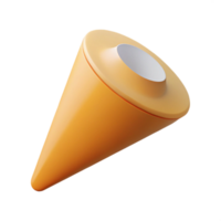 reflective radiant Isometric projection of a cone. Crisp edges, minimal, single-weight stroke with Scalable Design. authentic png