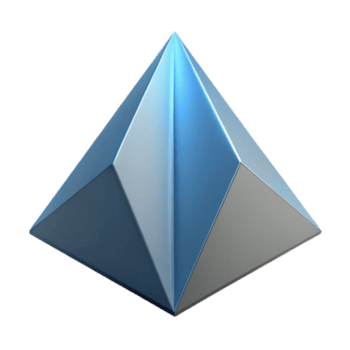 tranquilo espetacular geométrico silhueta do uma pirâmide. fresco arestas, peso único AVC, plano cor com escalável Projeto. habilmente tiro png