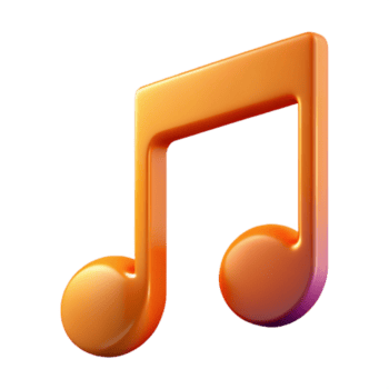 inspirado Clásico resumen música Nota con agudo bordes limpiar líneas, plano color, con escalable diseño. 8k png