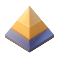 mesmerizing calm retro Isometric projection of a pyramid. Crisp edges, minimal, flat color with Scalable Design. studio quality png