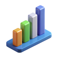 captivating tranquil geometric Horizontal bar graph with five bars of varying heights. Scalable, flat color, single-weight stroke with Scalable Design. expertly shot png