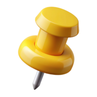 intense hypnotic Isometric pushpin, flat yellow color, crisp edges, symmetrical with Scalable Design. museum quality png