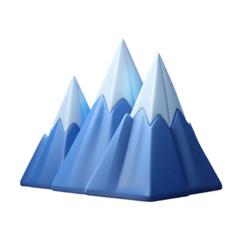 mesmerizing romantic classic Monoline mountain range with sharp edges and clean lines. Flat color with Scalable Design. 8K png