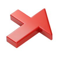nostalgic impressive Symmetrical isometric arrow, minimal design, red with Scalable Design. museum quality png