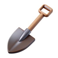 hypnotic modern Scalable isometric shovel, sharp edges, brown with Scalable Design. gallery standard png