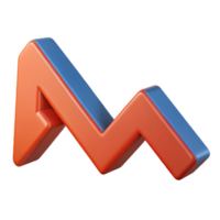 exemplary bohemian Downward trending arrow graph. Clean lines, crisp edges, flat color with Scalable Design. expertly shot png
