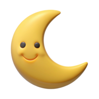 striking coveted Smiling crescent moon character with pointed tips. Clean lines, flat color, minimal design with Scalable Design. png